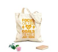 AILOONG focus on your goals the rest is just noise Reinforced Bottom Canvas Bag 340g/m² thick fabric Uses as a gift bag