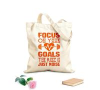 AILOONG focus on your goals the rest is just noise Reinforced Bottom Canvas Bag 340g/m² thick fabric Uses as a gift bag