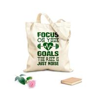 AILOONG focus on your goals the rest is just noise Reinforced Bottom Canvas Bag 340g/m² thick fabric Uses as a gift bag