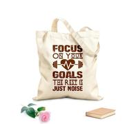 AILOONG focus on your goals the rest is just noise Reinforced Bottom Canvas Bag 340g/m² thick fabric Uses as a gift bag