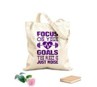 AILOONG focus on your goals the rest is just noise Reinforced Bottom Canvas Bag 340g/m² thick fabric Uses as a gift bag