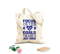 AILOONG focus on your goals the rest is just noise Reinforced Bottom Canvas Bag 340g/m² thick fabric Uses as a gift bag