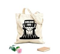 AILOONG football trophy with dream big typography flat Reinforced Bottom Canvas Bag 12 oz thick fabric Uses as a gift bag 25x30cm Small