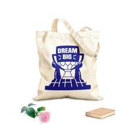 AILOONG football trophy with dream big typography flat Reinforced Bottom Canvas Bag 340g/m² thick fabric Uses as a gift bag