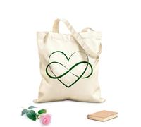 AILOONG Forever Heart Infinity Symbol Love Romance Unbleached Canvas Tote Bag 340g/m² thick fabric Uses as a tool bag