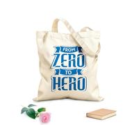 AILOONG from zero to hero quotes Reinforced Bottom Canvas Bag 340g/m² thick fabric Uses as a gift bag
