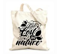 AILOONG get lost in nature quote Reinforced Bottom Canvas Bag 12 oz thick fabric Uses as a gift bag 31x36cm Medium