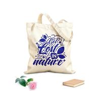 AILOONG get lost in nature quote Reinforced Bottom Canvas Bag 340g/m² thick fabric Uses as a gift bag