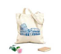 AILOONG go travel map of the world the plane drew a heart eiffel tower coliseum grunge style s Reinforced Bottom Canvas Bag 340g/m² thick fabric Uses as a gift bag