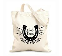 AILOONG good luck message Reinforced Bottom Canvas Bag 12 oz thick fabric Uses as a gift bag 25x30cm Small