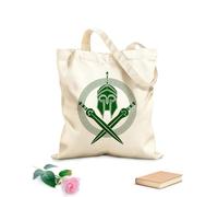 AILOONG Greek Shield Helmet Sword Ancient Warrior Cotton Canvas Shopping Bag 340g/m² thick fabric Uses as a gift bag
