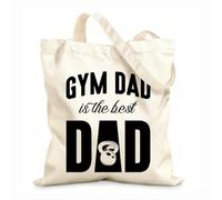 AILOONG gym dad is the best dad happy fathers day design Reinforced Bottom Canvas Bag 12 oz thick fabric Uses as a gift bag 25x30cm Small