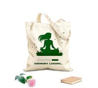 AILOONG Gymnastics Yoga Pose Harmony Loading Canvas Tote Bag 340g/m² thick fabric Replaces school bag