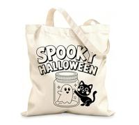 AILOONG Halloween Cotton Canvas Shoulder Bags 12 oz thick fabric Uses as a tool bag 35x40cm Large
