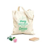 AILOONG Happy Birthday Enjoy Your Special Day Tshirt Cotton Canvas Shoulder Bags 340g/m² thick fabric Uses as a tool bag