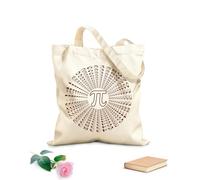 AILOONG happy pi day 14th march typography Reinforced Bottom Canvas Bag 340g/m² thick fabric Uses as a gift bag