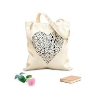 AILOONG heart collected from musical notes Reinforced Bottom Canvas Bag 12 oz thick fabric Uses as a gift bag 31x36cm Medium