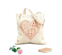 AILOONG heart collected from musical notes Reinforced Bottom Canvas Bag 340g/m² thick fabric Uses as a gift bag