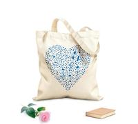 AILOONG heart collected from musical notes Reinforced Bottom Canvas Bag 340g/m² thick fabric Uses as a gift bag