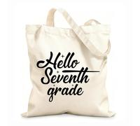 AILOONG Hello Grade 1 to 10 back to school Customizable pattern canvas bags 12 oz thick fabric Matches clothing 25x30cm Small