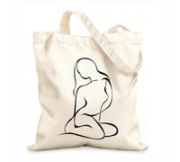 AILOONG High-definition printed tote bags 12 oz thick fabric Abstract Beauty Girl Simple Woman Silhouette Female Portrait Reusable 31x36cm Medium