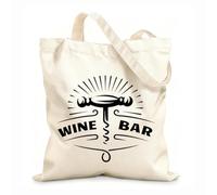 AILOONG High-definition printed tote bags 12 oz thick fabric Bar Restaurant Wine Corkscrew Bottle Opener Reusable 35x40cm Large