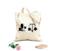 AILOONG High-definition printed tote bags 12 oz thick fabric Grape Vine Grapes Wine Wineglass Corkscrew Reusable 25x30cm Small