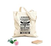 AILOONG High-definition printed tote bags 12 oz thick fabric Rules Inspirational Quotes Work Motivational Quotes Teamwork Reusable 25x30cm Small