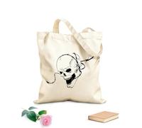 AILOONG High-definition printed tote bags 12 oz thick fabric Skull Barbed Wire Zombie Creepy Scary Reusable 35x40cm Large