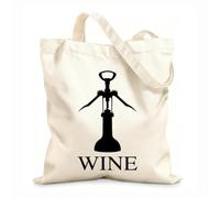 AILOONG High-definition printed tote bags 12 oz thick fabric Wine Corkscrew Bottle Opener Reusable 25x30cm Small
