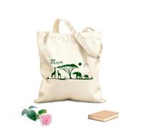 AILOONG High-definition printed tote bags 340g/m² thick fabric African Savannah Animals Reusable
