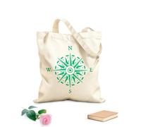 AILOONG High-definition printed tote bags 340g/m² thick fabric Compass Geography Travel North South West East Reusable