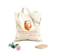 AILOONG High-definition printed tote bags 340g/m² thick fabric Inspirational Words Behind The Smile Under Makeup Reusable
