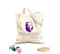 AILOONG High-definition printed tote bags 340g/m² thick fabric Inspirational Words Behind The Smile Under Makeup Reusable