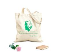 AILOONG High-definition printed tote bags 340g/m² thick fabric Inspirational Words Behind The Smile Under Makeup Reusable