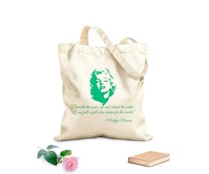 AILOONG High-definition printed tote bags 340g/m² thick fabric Inspirational Words Behind The Smile Under Makeup Reusable