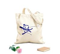 AILOONG High-definition printed tote bags 340g/m² thick fabric Skiing Skier Extreme Mountain Winter Sports Reusable