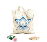 AILOONG High-definition printed tote bags 340g/m² thick fabric Skull Surfing Waves Palm Beach Summer Sea Holidays Reusable