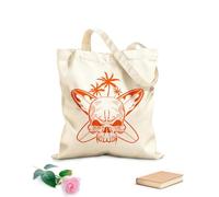 AILOONG High-definition printed tote bags 340g/m² thick fabric Skull Surfing Waves Palm Beach Summer Sea Holidays Reusable