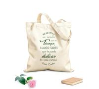 AILOONG High-definition printed tote bags 340g/m² thick fabric Spanish Inspirational Quotes Paulo Coelho Quotes School Writer Reusable