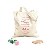 AILOONG High-definition printed tote bags 340g/m² thick fabric Spanish Inspirational Quotes Paulo Coelho Quotes School Writer Reusable