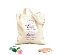 AILOONG High-definition printed tote bags 340g/m² thick fabric Spanish Inspirational Quotes Paulo Coelho Quotes School Writer Reusable