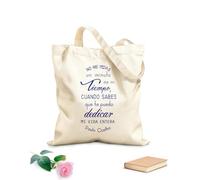 AILOONG High-definition printed tote bags 340g/m² thick fabric Spanish Inspirational Quotes Paulo Coelho Quotes School Writer Reusable