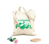 AILOONG High-definition printed tote bags 340g/m² thick fabric Swimming Pool Idea Swimmer Room Reusable