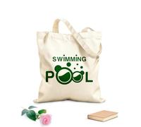 AILOONG High-definition printed tote bags 340g/m² thick fabric Swimming Pool Idea Swimmer Room Reusable
