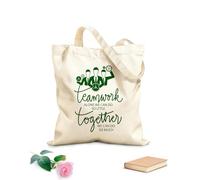AILOONG High-definition printed tote bags 340g/m² thick fabric Teamwork Together Office Space Motivation Words Reusable
