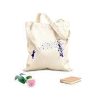 AILOONG High-definition printed tote bags Astronaut And Heart-Shaped Bubble Female Astronaut Daughter Banksy Style Street 340g/m² thick fabric Reusable