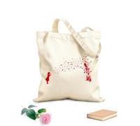 AILOONG High-definition printed tote bags Astronaut And Heart-Shaped Bubble Female Astronaut Daughter Banksy Style Street 340g/m² thick fabric Reusable