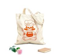 AILOONG High-definition printed tote bags Chef Skeleton Skull 340g/m² thick fabric Reusable