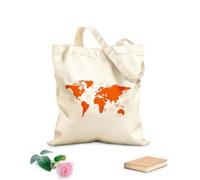AILOONG High-definition printed tote bags Continental Ocean World Map Pattern 340g/m² thick fabric Reusable